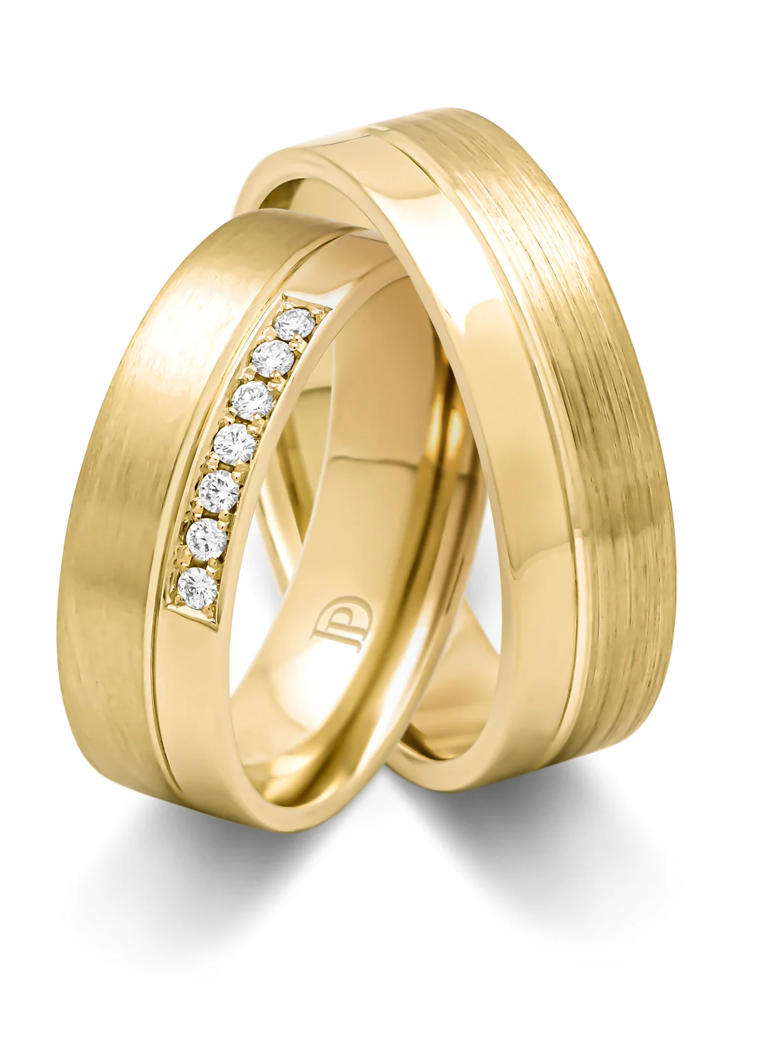 Geelgouden 14 kt trouwring, 0.07ct diamant, Wedding - Image 3