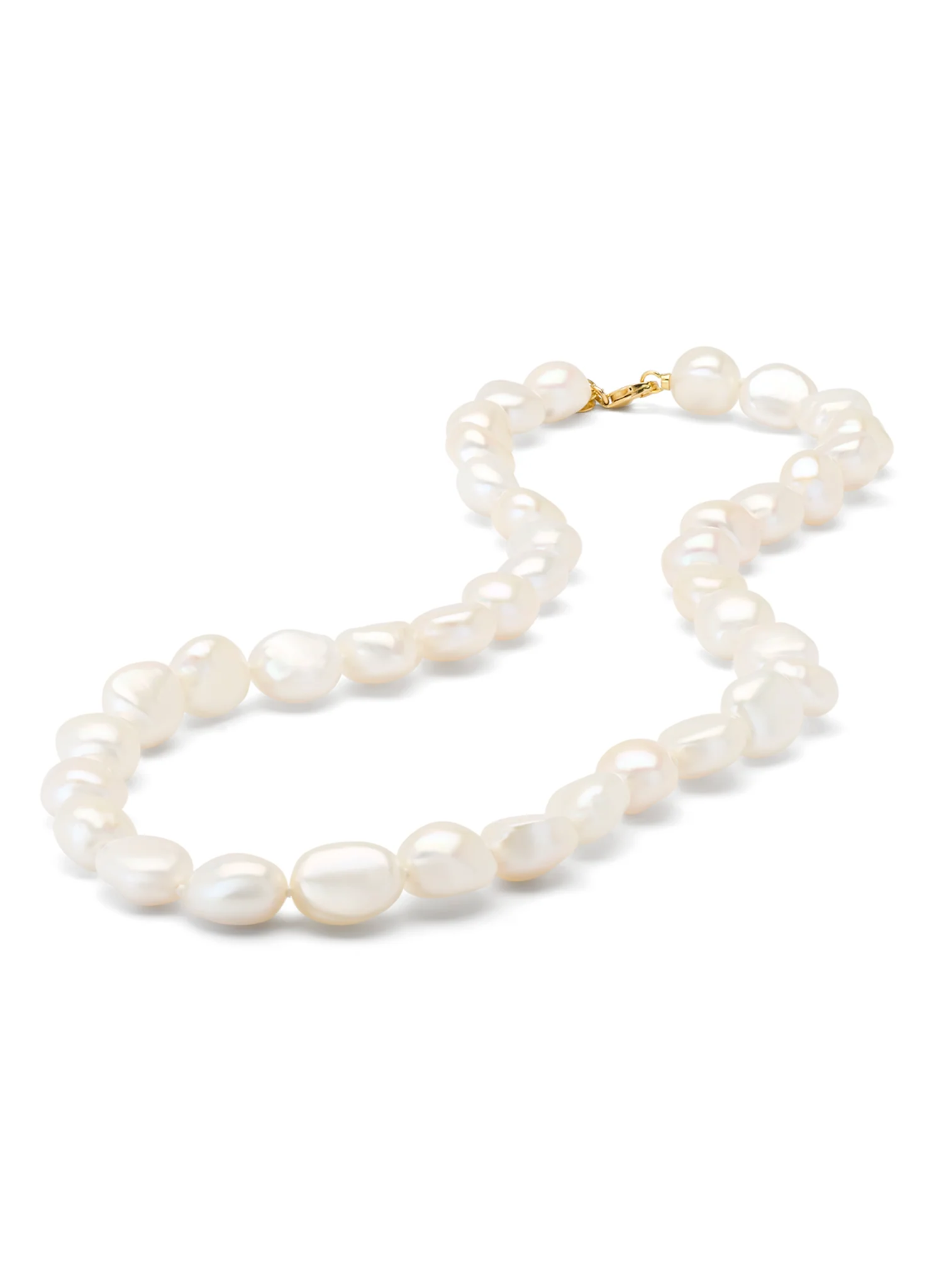 Geelgouden barok parelketting Rivièra 45 cm - Image 5