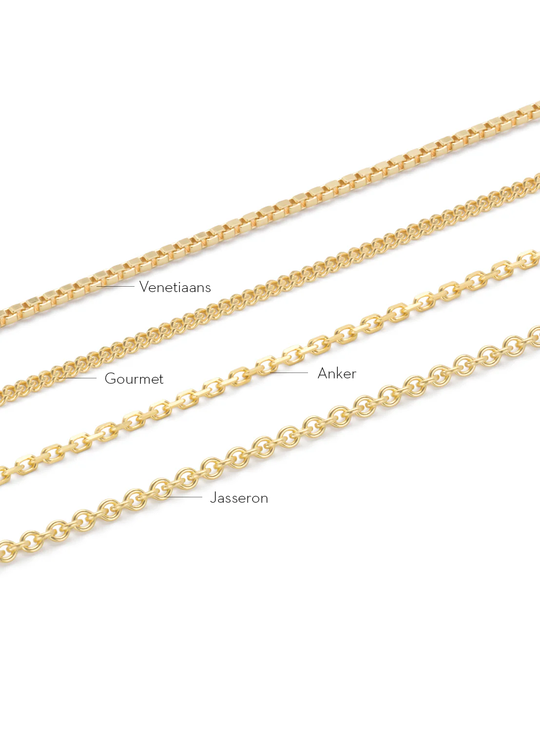 Geelgouden venetiaans lengtecollier Timeless Treasures 40cm - Image 4