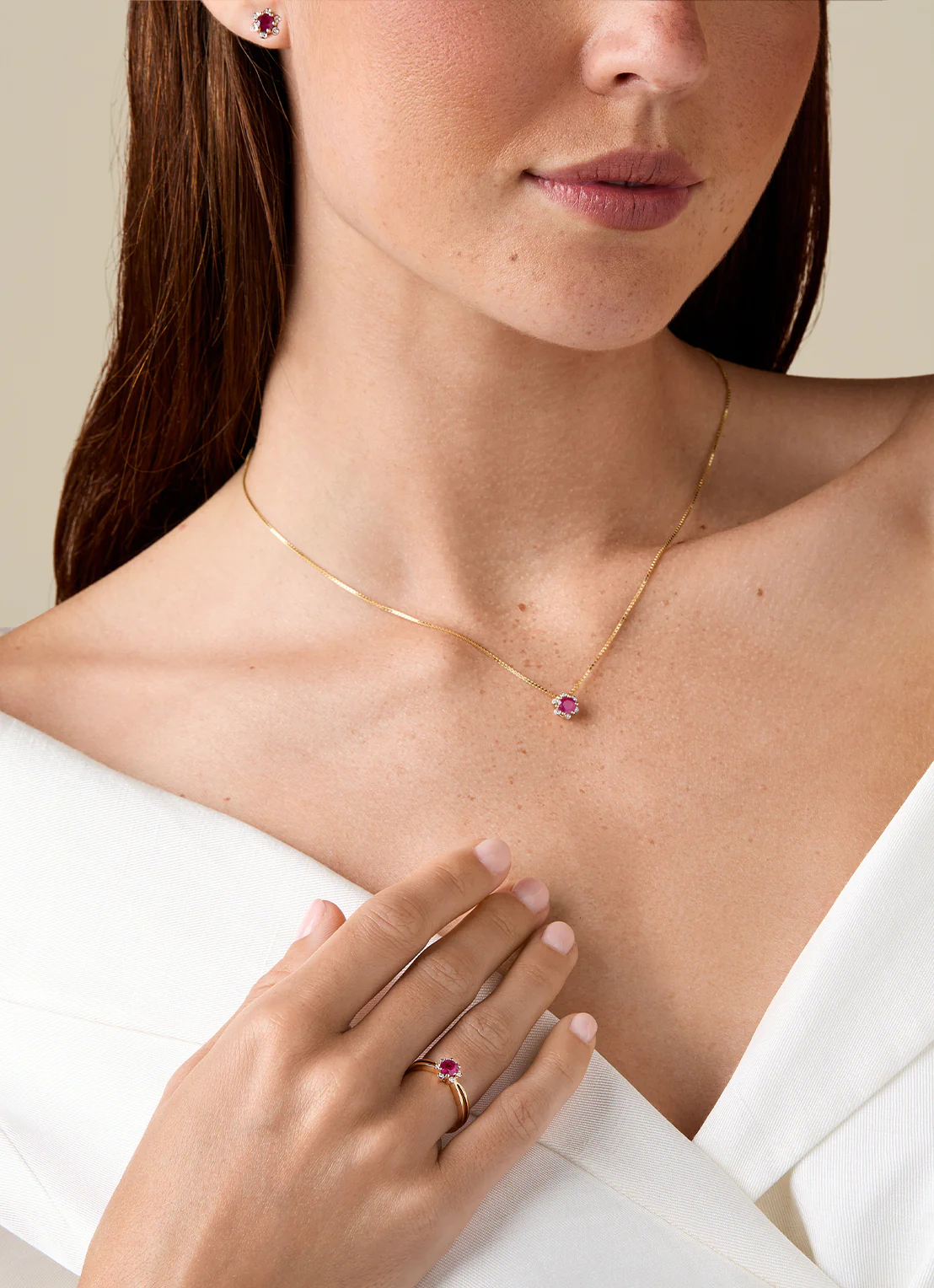 Roségouden hanger, 0.44 ct robijn, Empress - Image 3