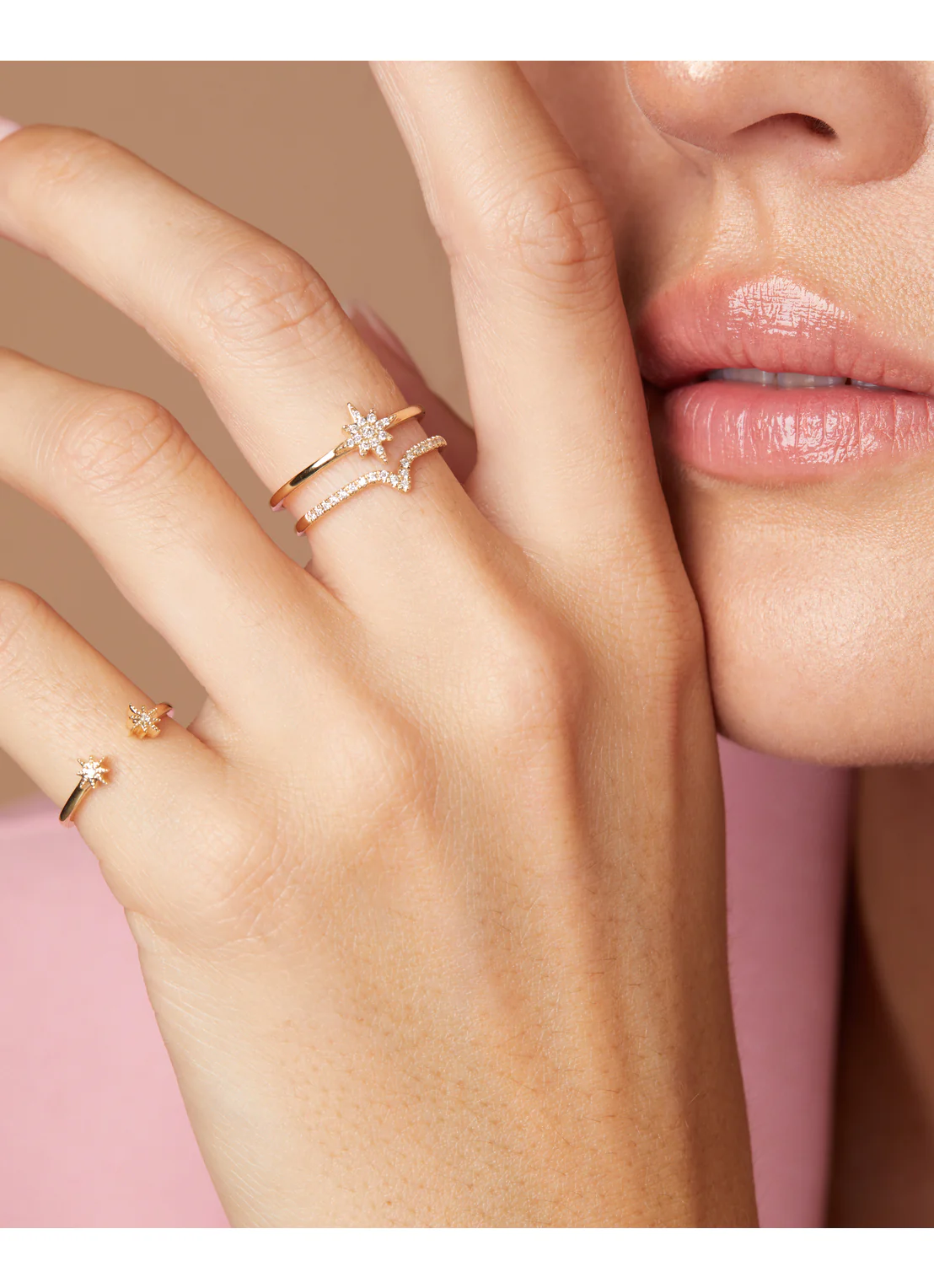 Geelgouden ring, 0.08 ct diamant, Cosmic - Image 3