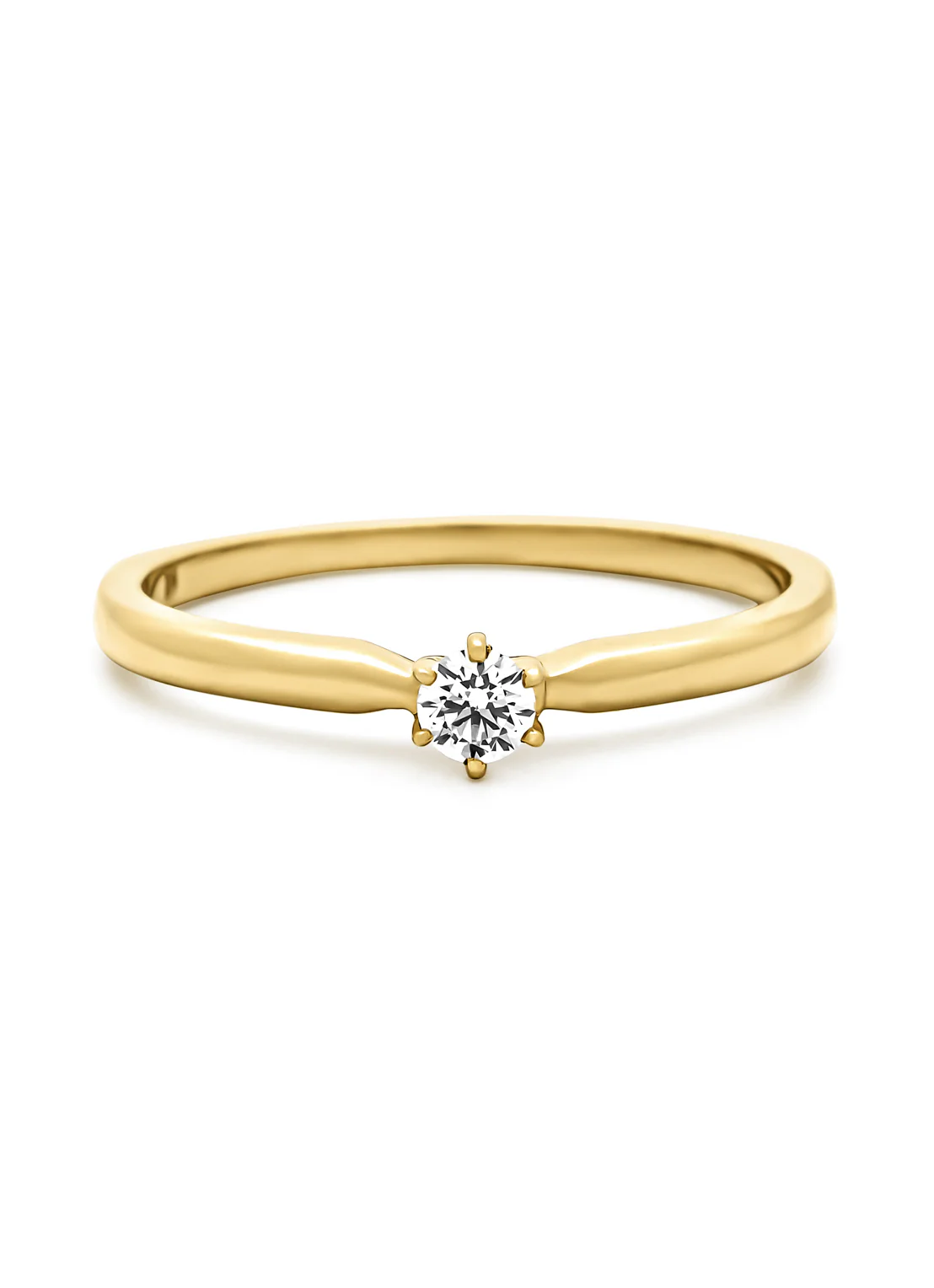 Geelgouden ring, 0.10 ct diamant, Hearts & Arrows - Image 4