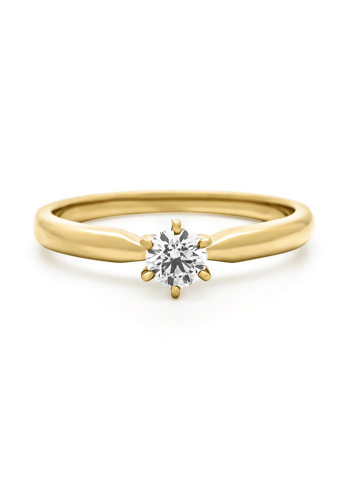 Geelgouden ring, 0.25 ct diamant, Hearts & Arrows - Image 4