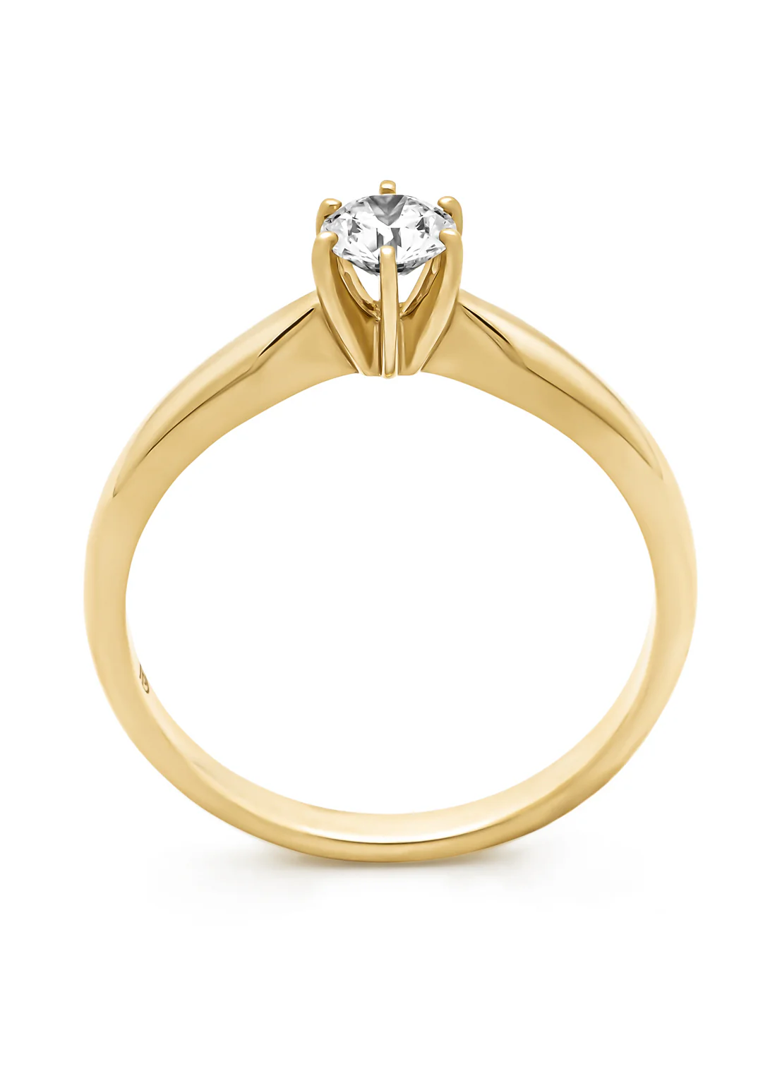 Geelgouden ring, 0.30 ct diamant, Hearts & Arrows - Image 3