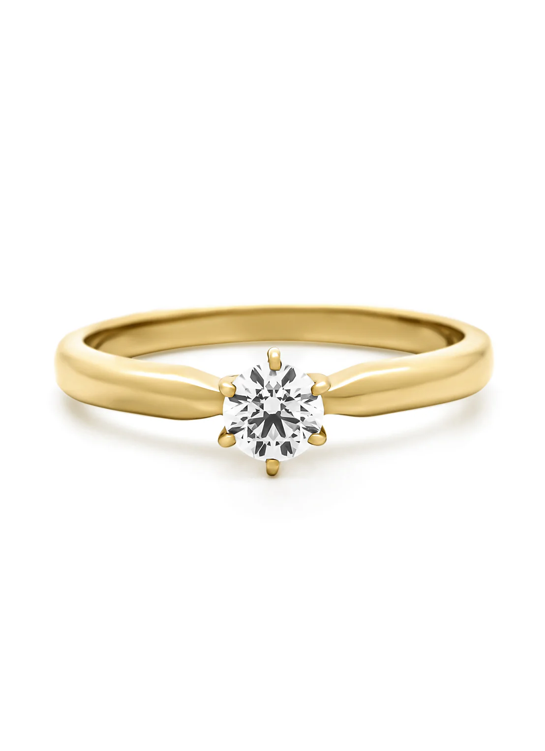 Geelgouden ring, 0.30 ct diamant, Hearts & Arrows - Image 4