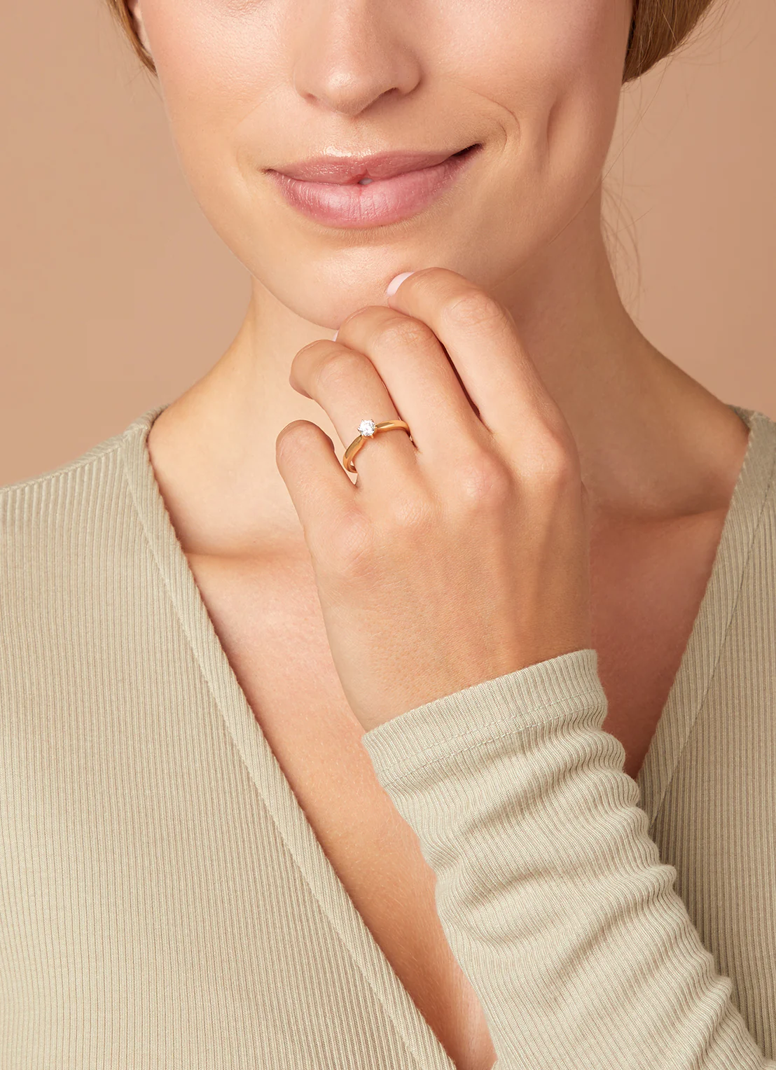 Geelgouden ring, 0.30 ct diamant, Hearts & Arrows - Image 5