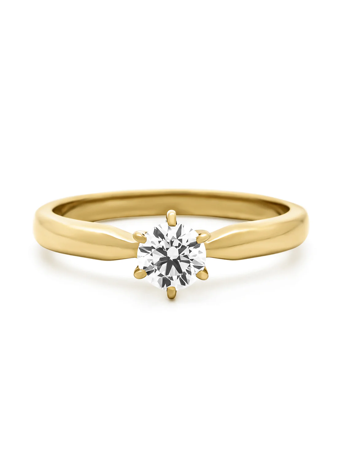 Geelgouden ring, 0.40 ct diamant, Hearts & Arrows - Image 4