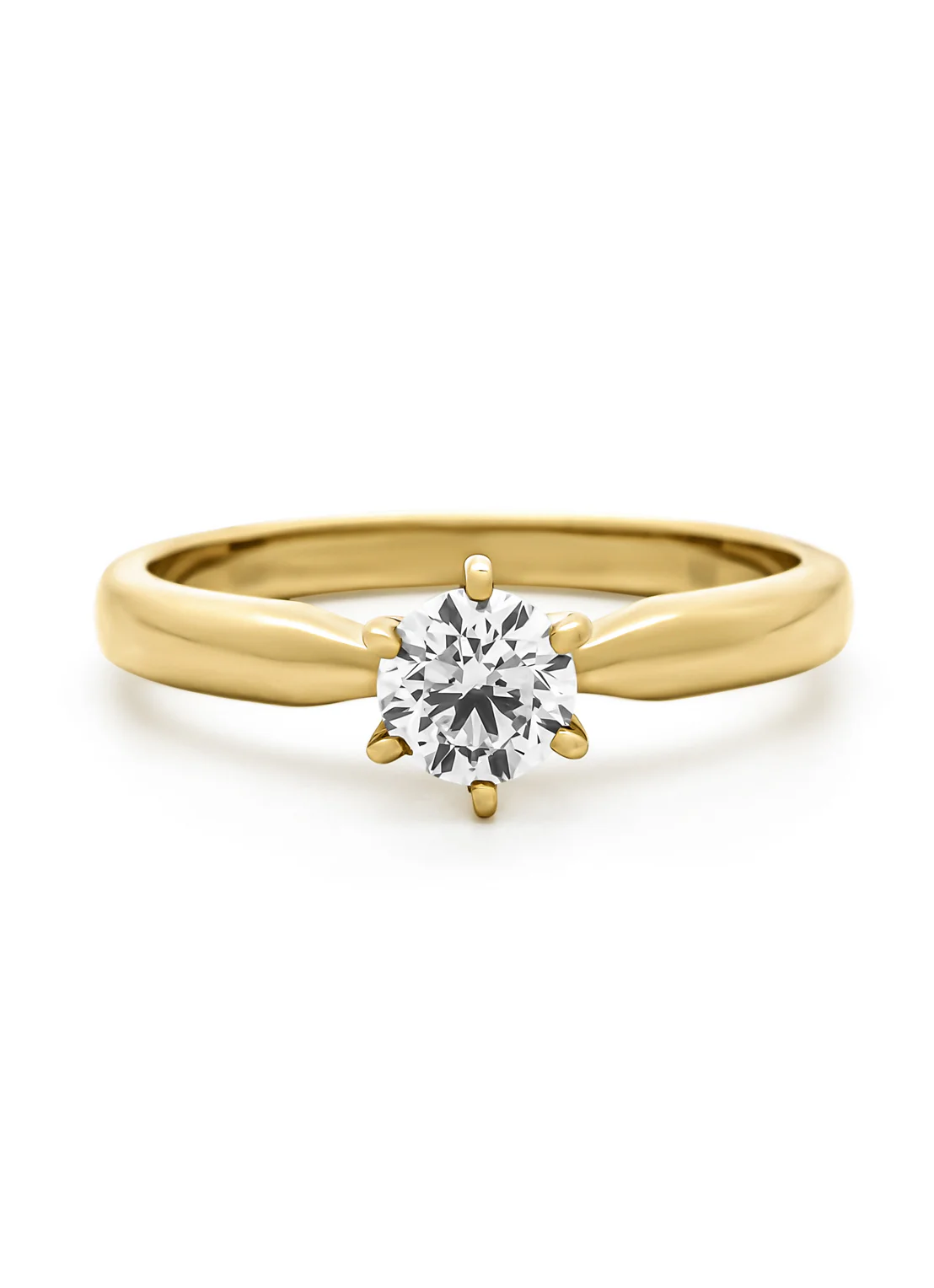 Geelgouden ring, 0.50 ct diamant, Hearts & Arrows - Image 4