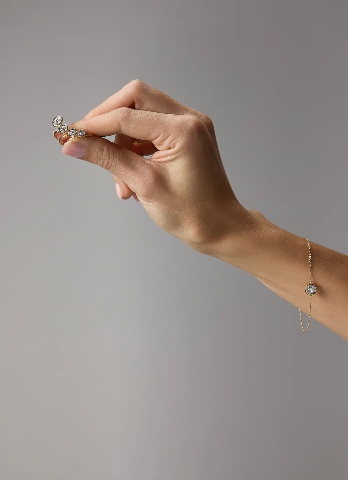 Gouden ring, 0.10 ct diamant, Cosmic - Image 6