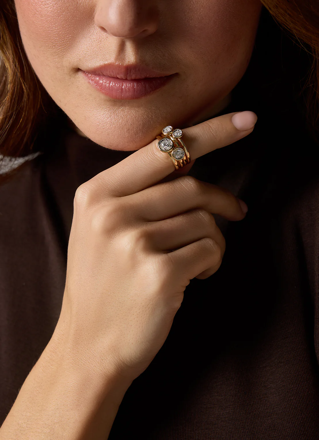 Gouden ring, 0.17 ct diamant, Cosmic - Image 3