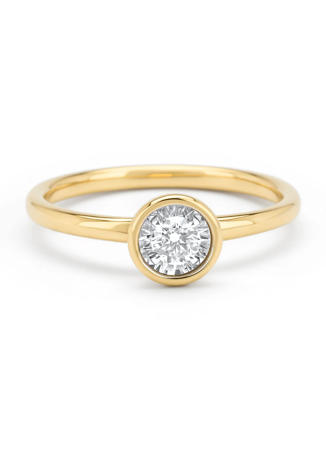 Gouden ring, 0.17 ct diamant, Cosmic - Image 4