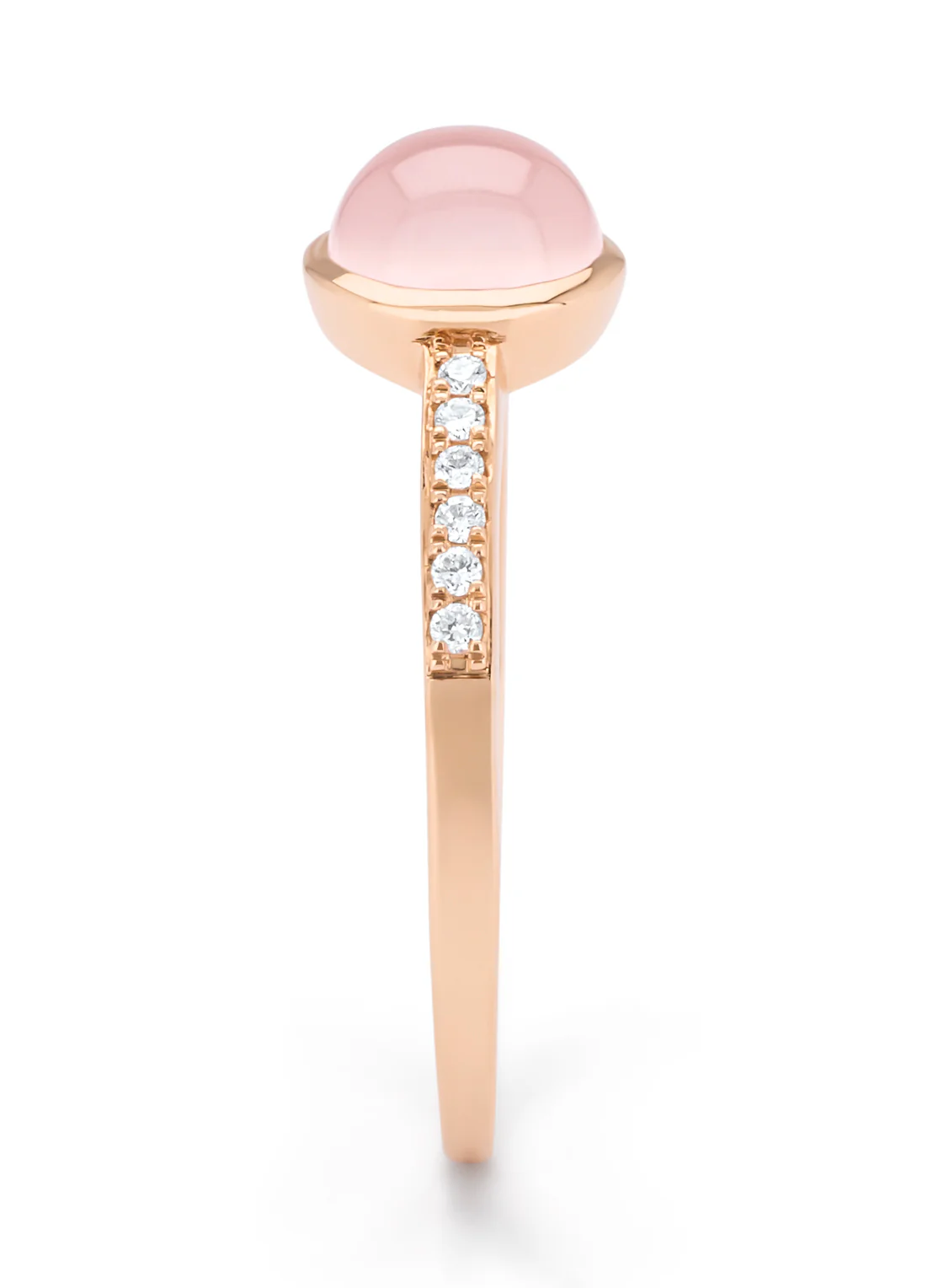 Roségouden ring, 0.91 ct rozenkwarts, Little Drops - Image 4