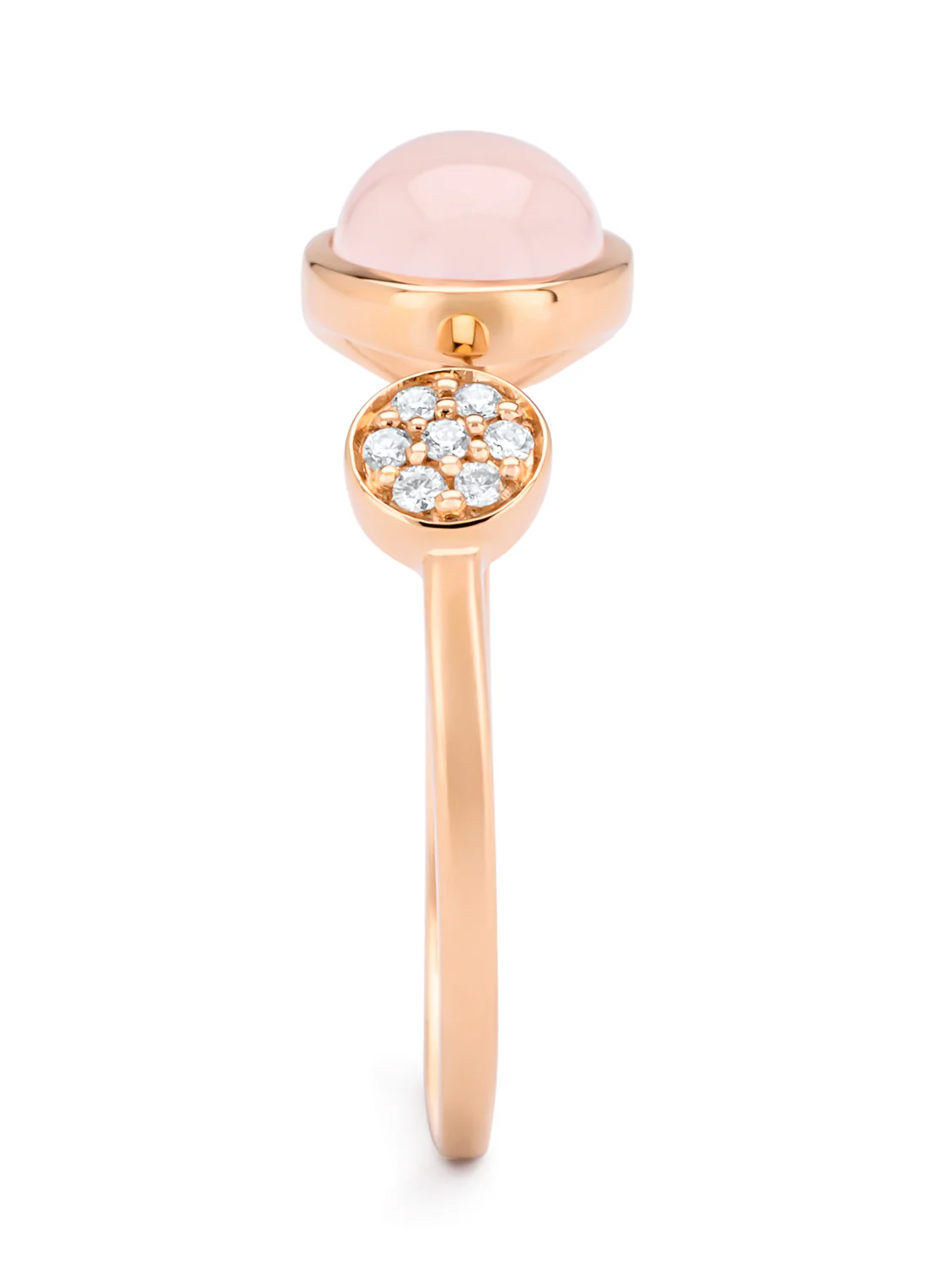 Roségouden ring, 1.30 ct rozenkwarts, Little Drops - Image 4