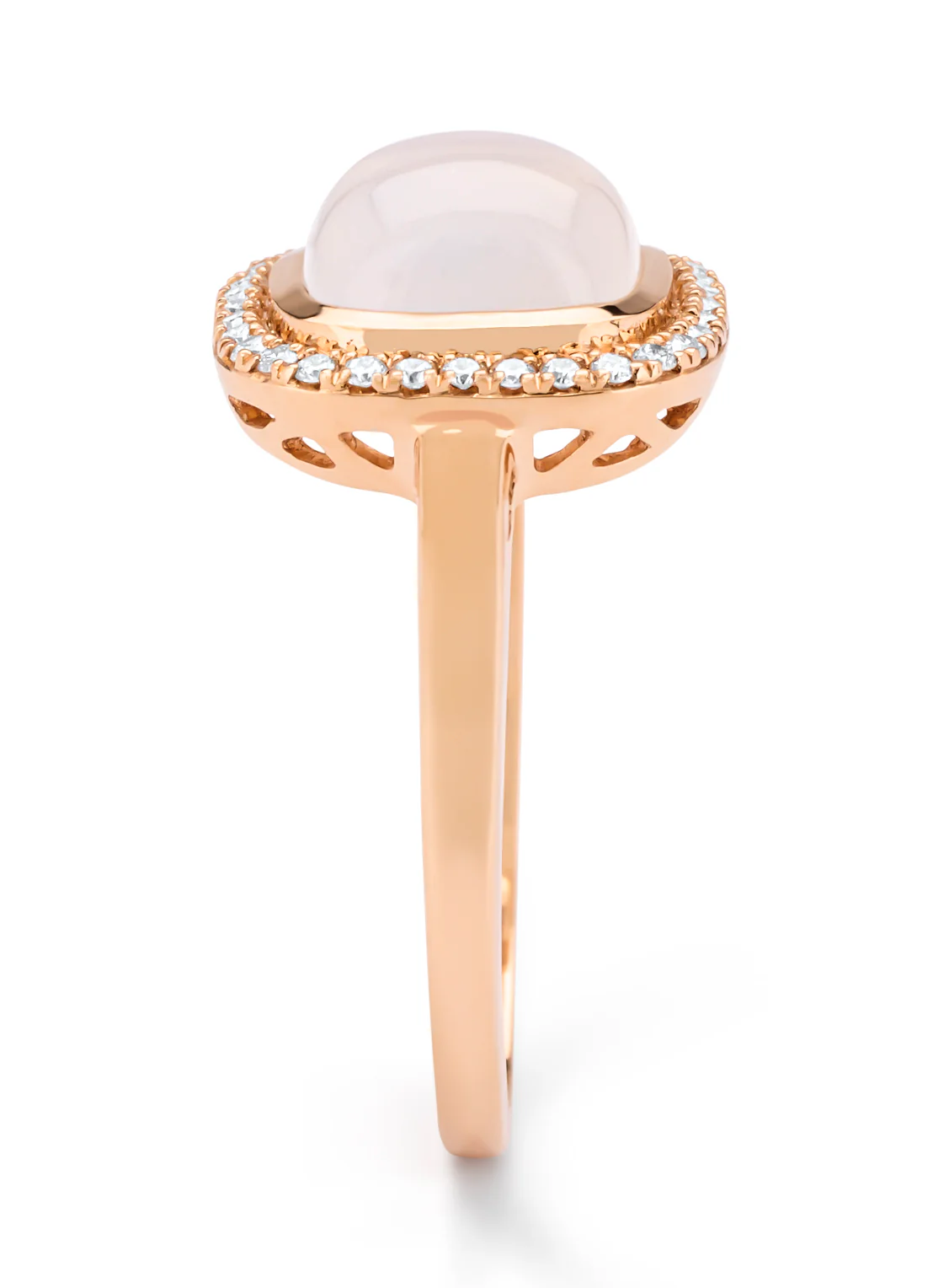 Roségouden ring, 2.32 ct maansteen, Little Drops - Image 4