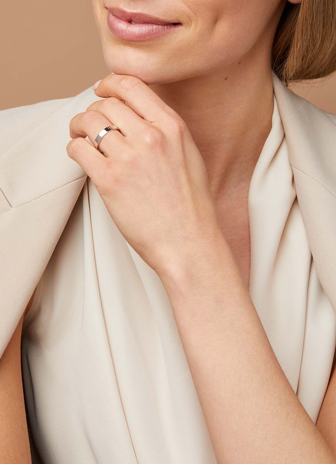 Witgouden 14 kt trouwring, Wedding - Image 3