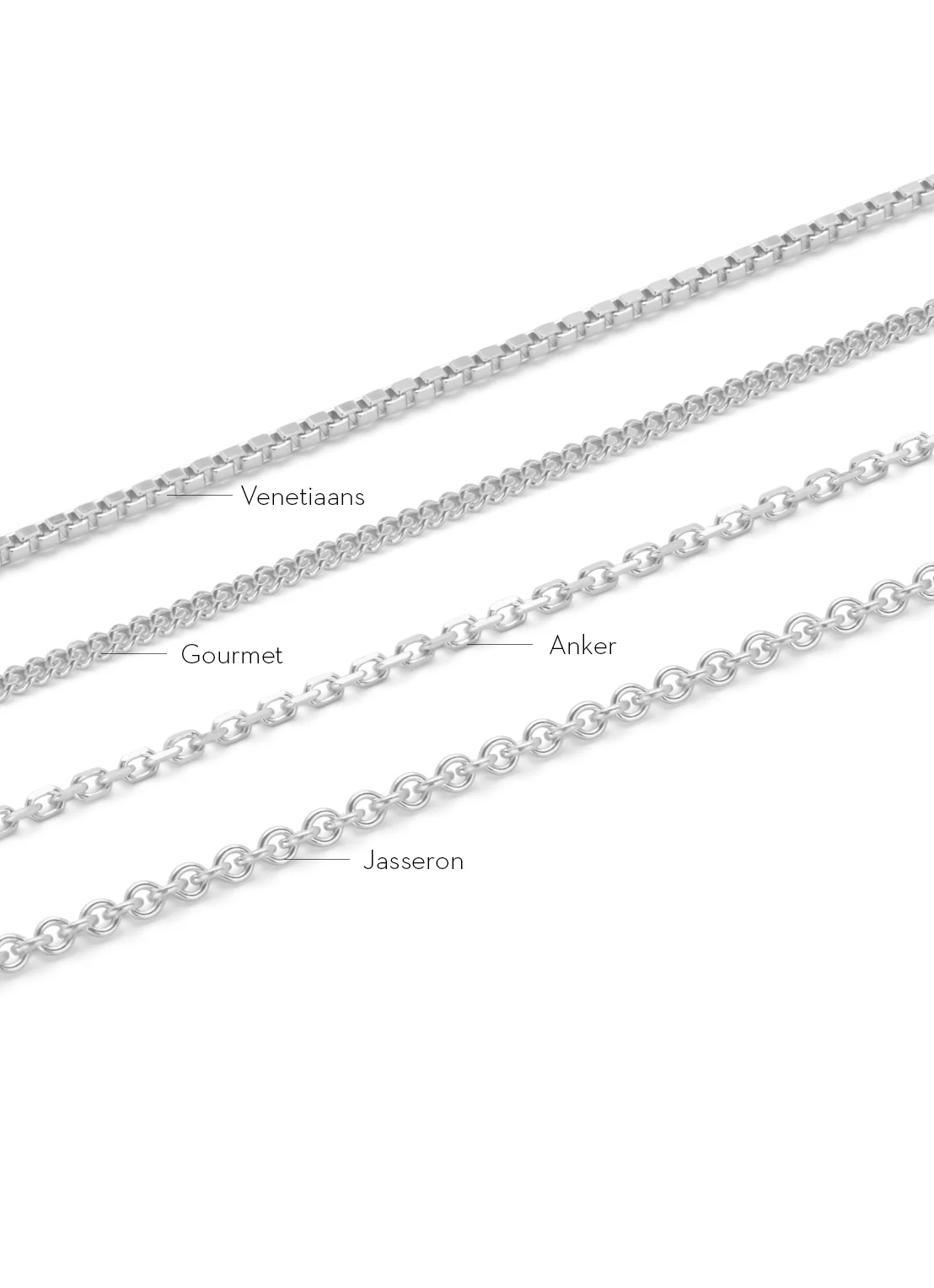 Witgouden venetiaans lengtecollier Timeless Treasures 40cm - Image 4