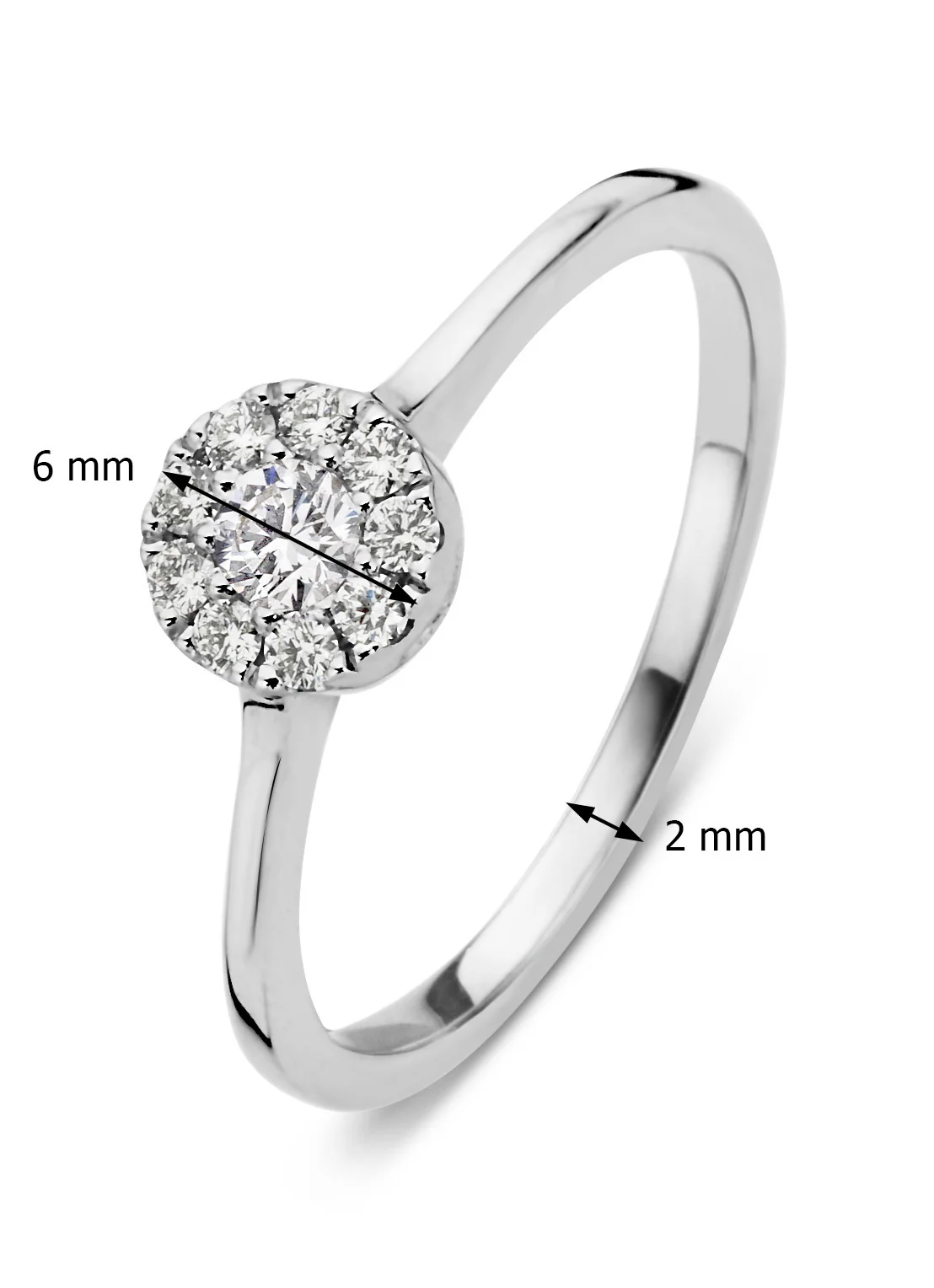 Witgouden ring, 0.20 ct diamant, Hearts & Arrows - Image 3